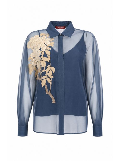 Camicia MSELIBBRA in organza di seta con ricamo Avio MAX MARA STUDIO | 2616261014600066